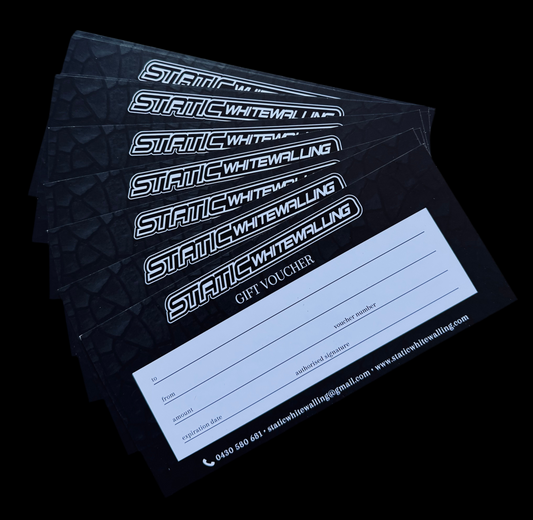 Static Whitewalling gift voucher