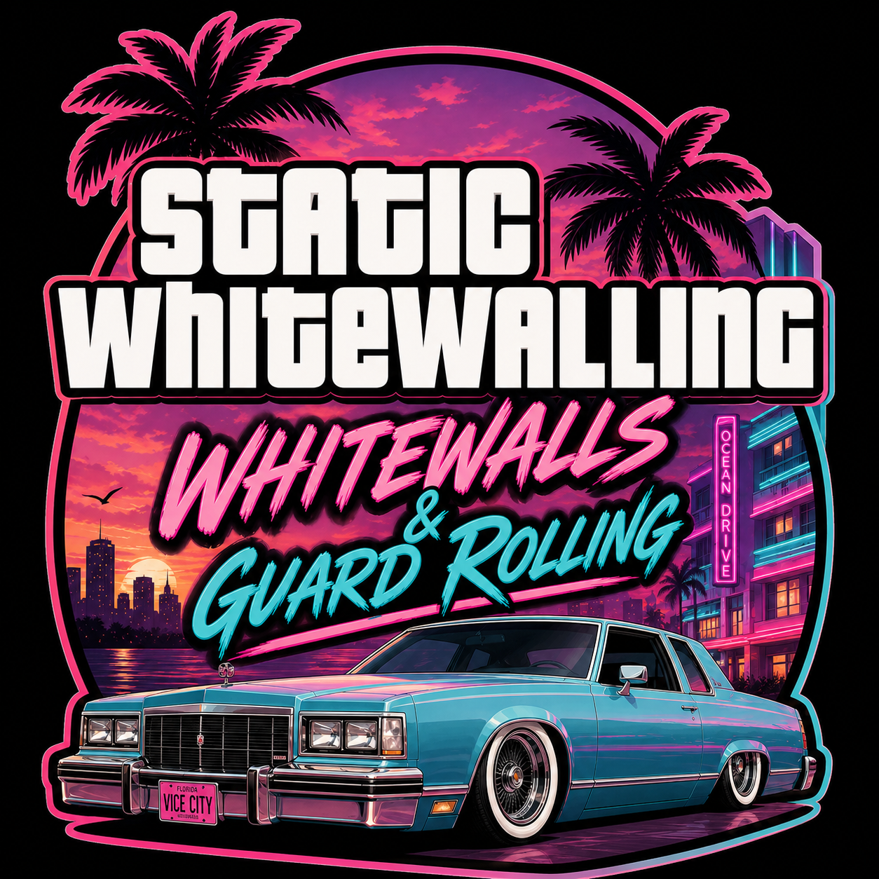 STATIC WHITEWALLING RETRO STICKER